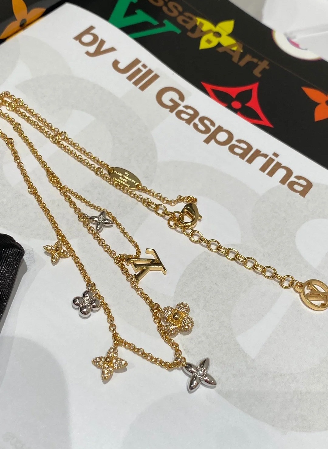 Louis Vuitton Mixed Metal Color Charms Necklace - Original Replica Club