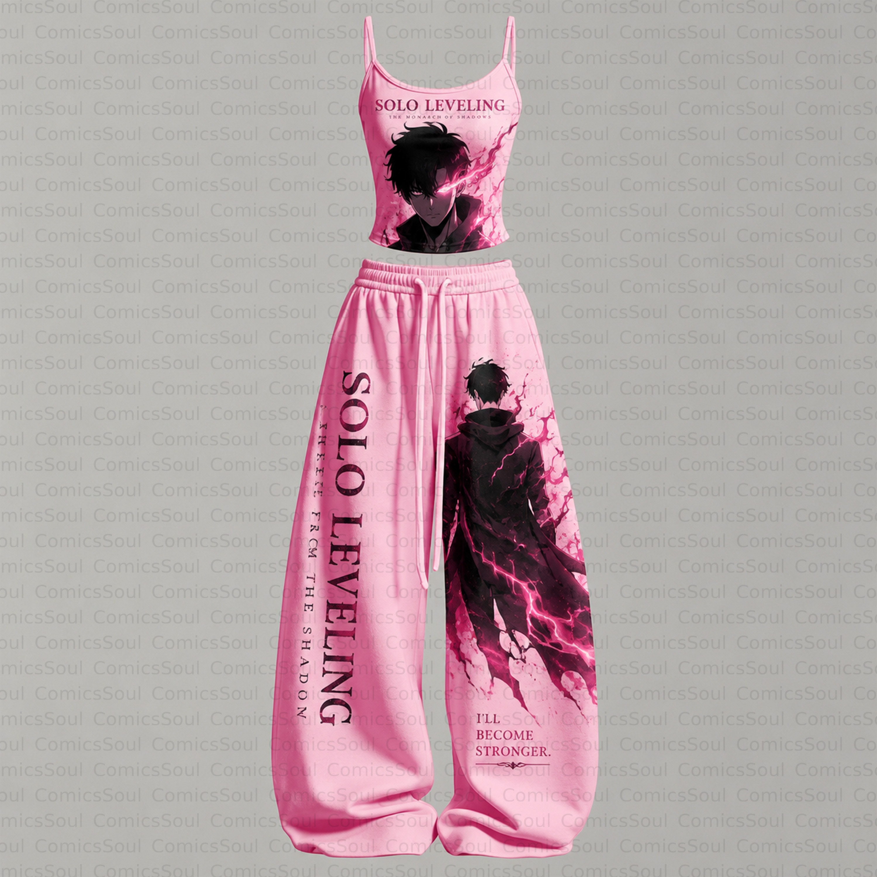 Solo Leveling Top & Elasticated Trousers Two-Piece Set TeeThreads Sustain the Scene with Custom Apparel