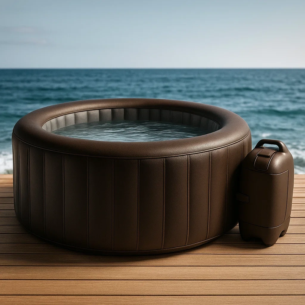 Spas hinchables 180x70 cm 4 plazas redondo marrón CSCAnZN345yU