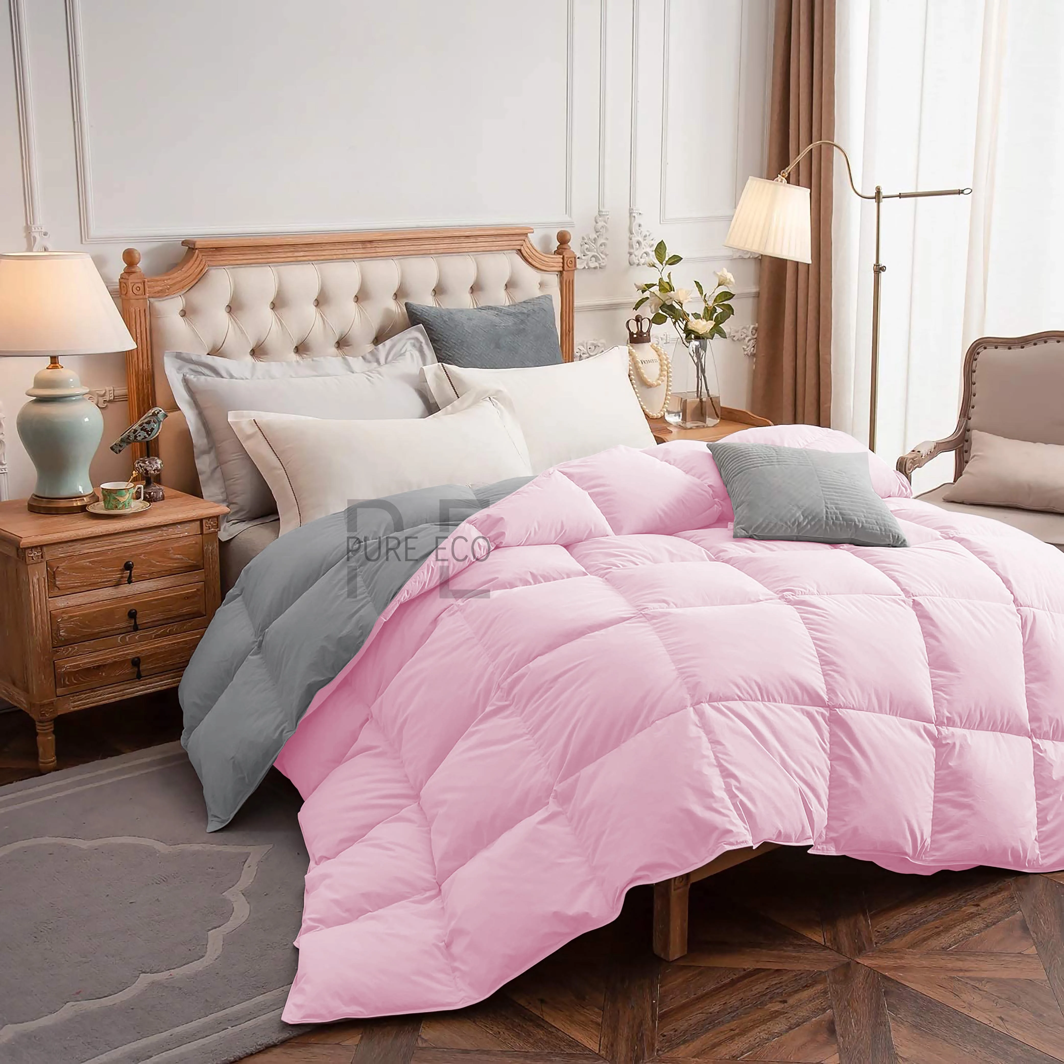 Ayanshi Hotel Bedding Comforter Twin Size, Duvet Insert, Quilted Comforter with Corner Tabs, All Season Lightweight Quilt, Down Alternative Hotel Comforter Twin Size 68X90 Baby Pink - Image 45