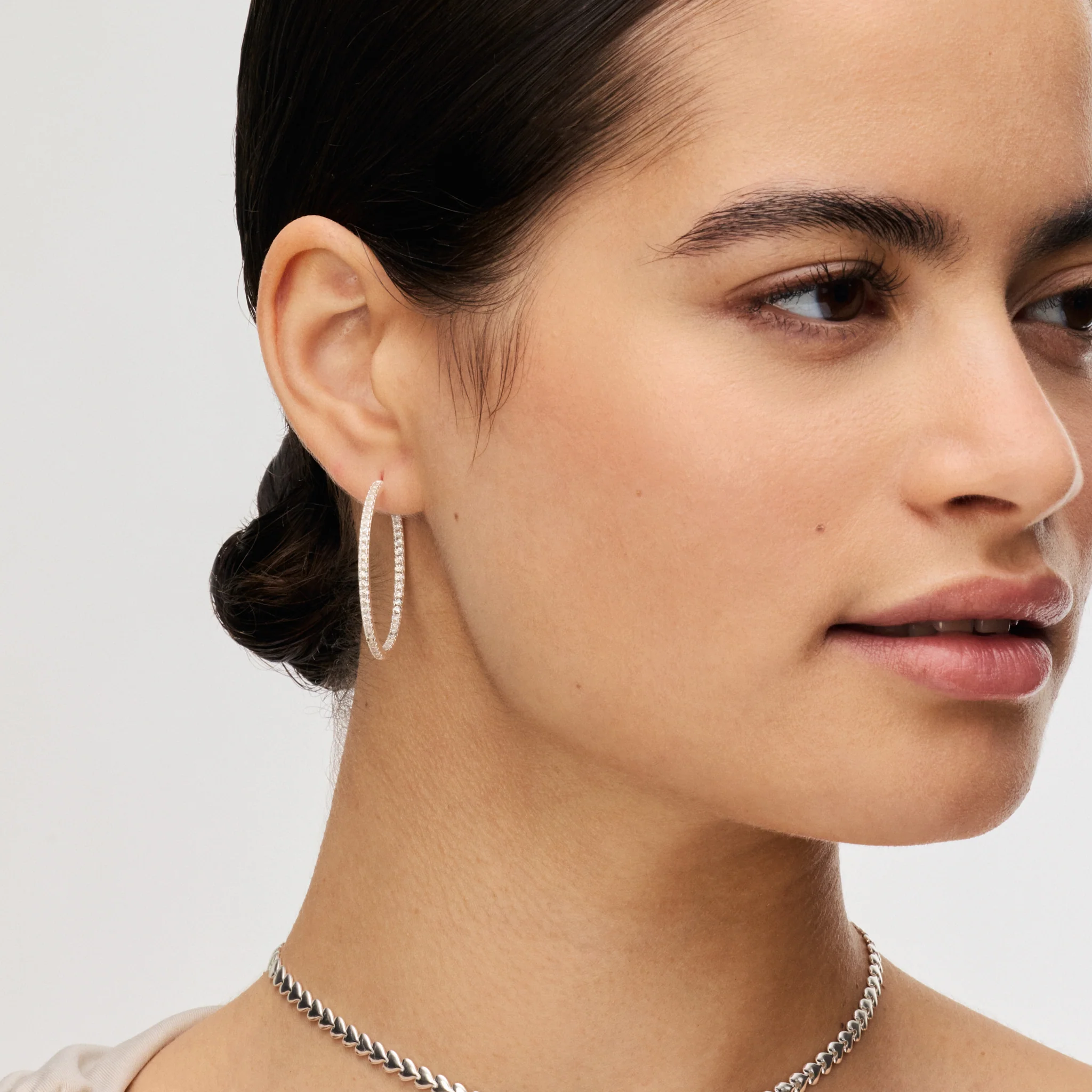 Large Pavé Hoop Earrings