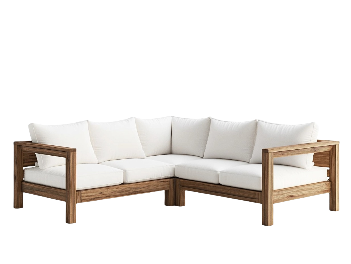 Sofá Modular de Exterior con Estructura de Madera