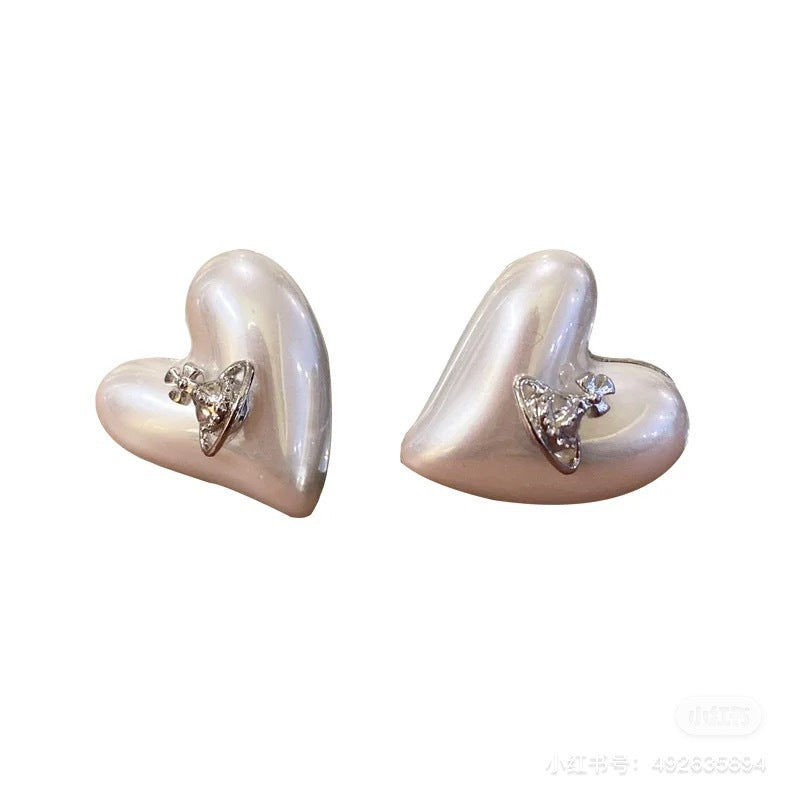 Vivienne Westwood Heart Saturn Earrings - Original Replica Club