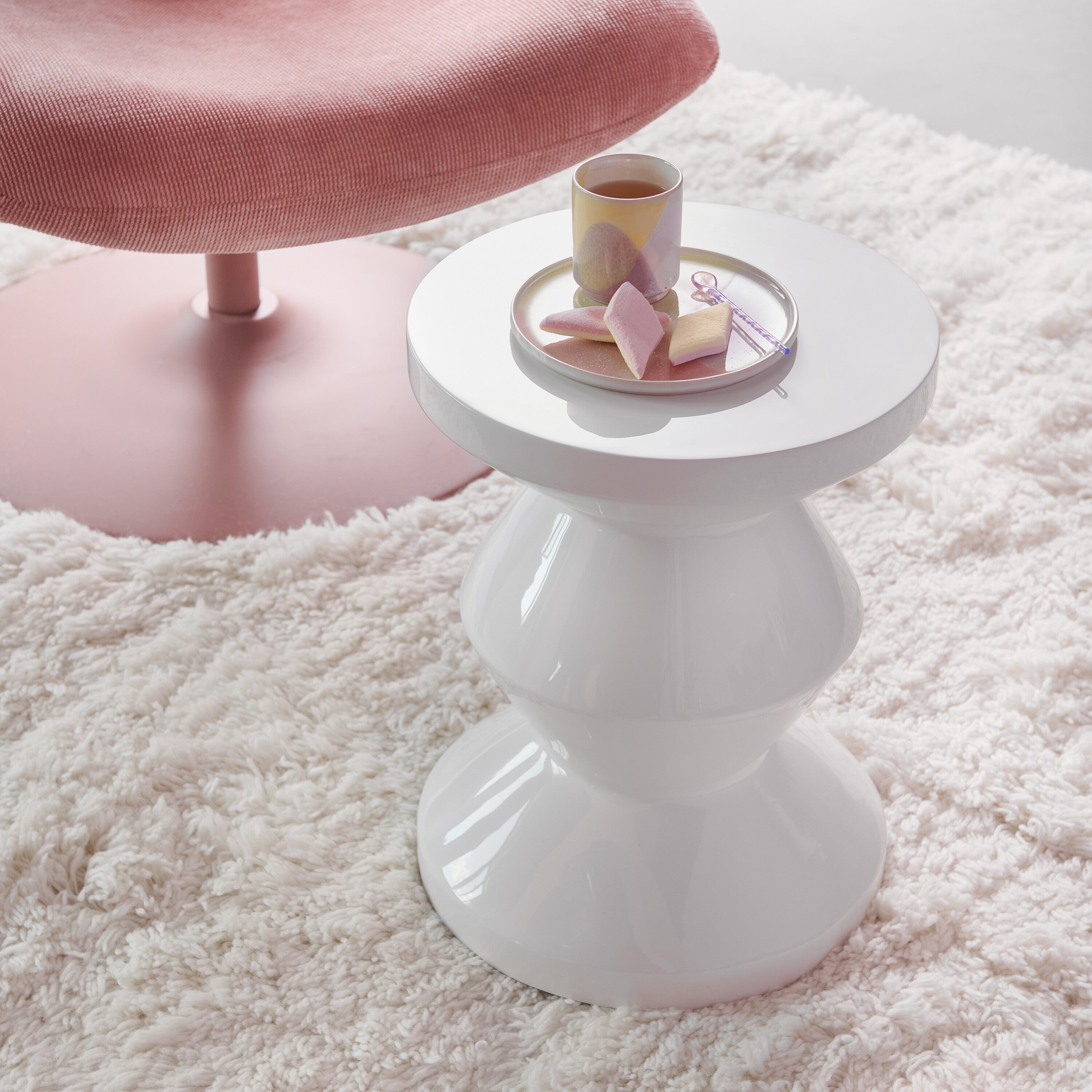 POLSPOTTEN Zig Zag Bijzettafel - Wit