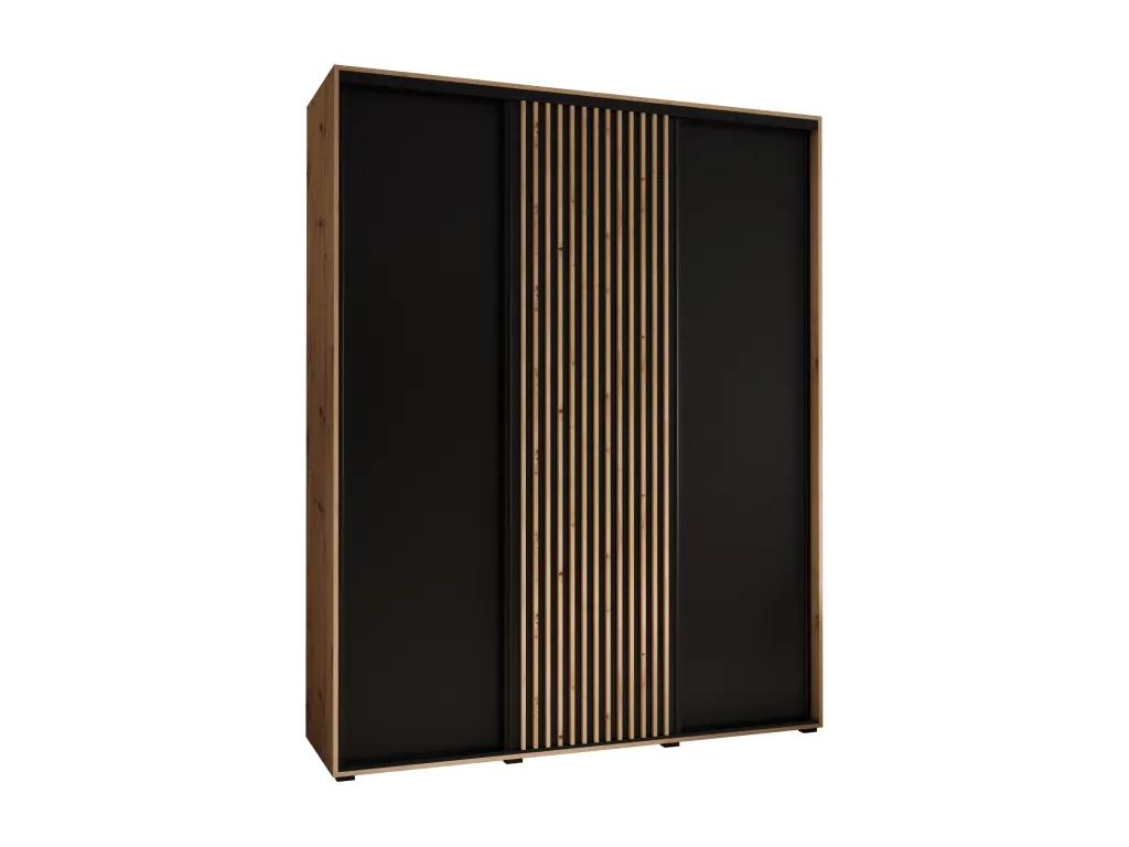 ARMARIO Mobtrendy 1 DE PUERTAS CORREDERAS 235.2/190/60 3 puertas (artisan/negro) gjvu88487