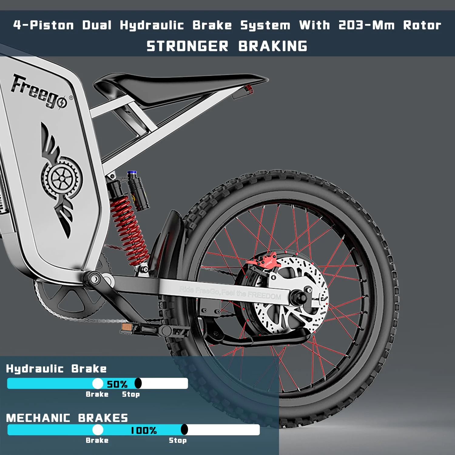 50MPH Electric Dirt Bicycle Freego X2 Pro,6000W(Peak)Motor Electric Motorcycle, Electric Bike for Adults, 60V30AH Battery, 19x2 Tire Full Suspension Hydraulic Brake Half Throttle UL2849 - Image 19