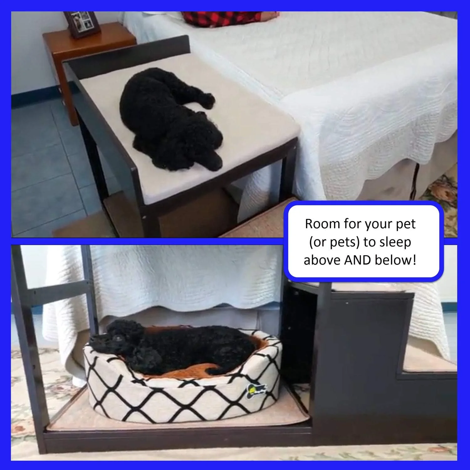 Penn-Plax Buddy Bunk Multi-Level Bed | Pet Stairs for High Beds and Couches | 3 Step System for Small Sized Dogs and Cats | Practical and Accommodating for Modern Homes (DOGF60)