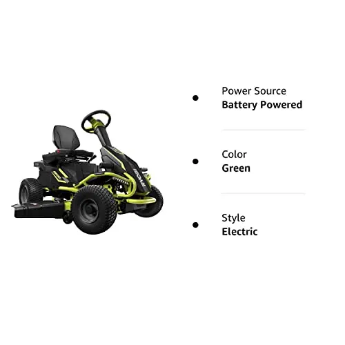 RY48110 38″ 75 AH Electric Riding Lawn Mower