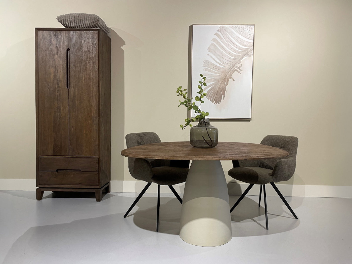 Livingfurn - Eettafel Ivoor Mangohout - 140x120x76cm - Marron