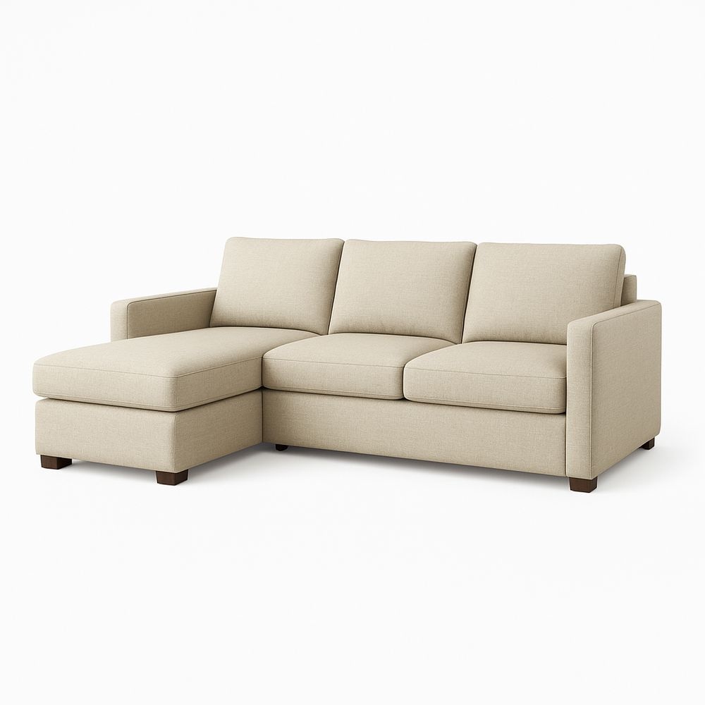 Sofá Seccional Esquinero Salón 250cm Funcional Tela Beige