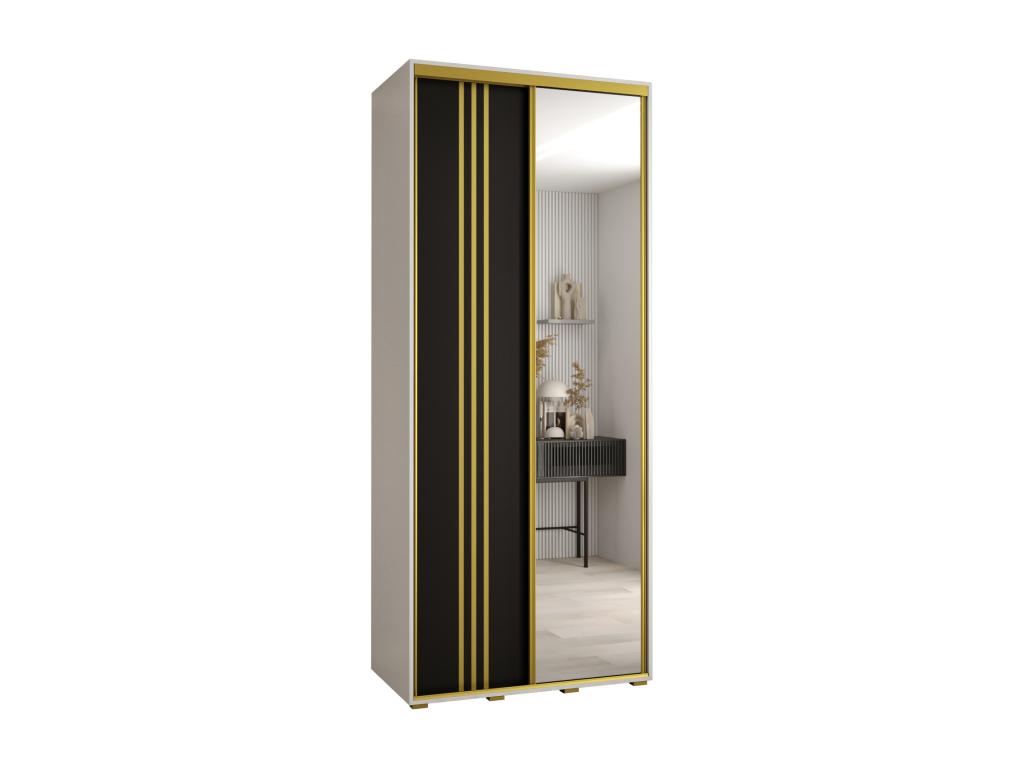 ARMARIO DAVOS 7 DE PUERTAS CORREDERAS 235,2/120/60 2 puertas (Laocacasas/Negro/Oro)