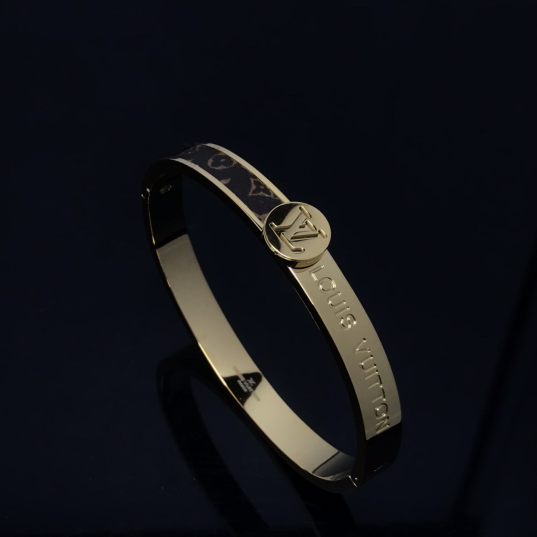Louis Vuitton Half Leather Bangle Bracelet - Original Replica Club