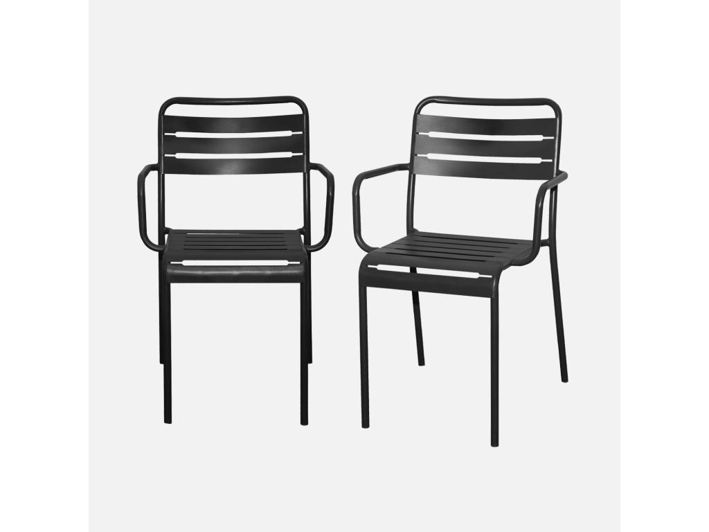 Sillón de jardín en acero - set de 2 antracita