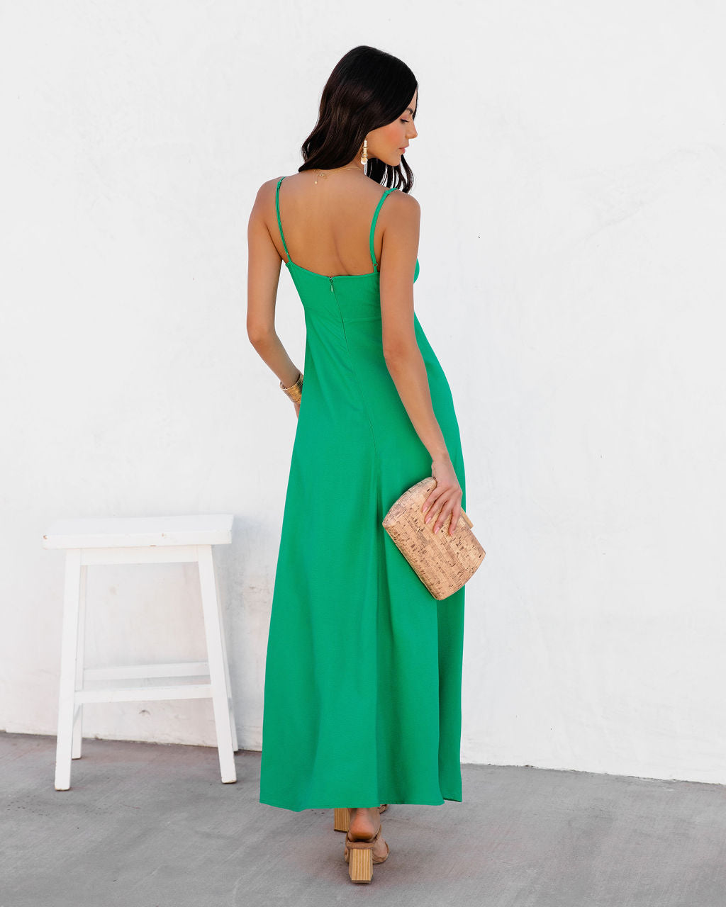 Eladoria Front Tie Maxi Dress - Green - FINAL SALE - Se7enfashion