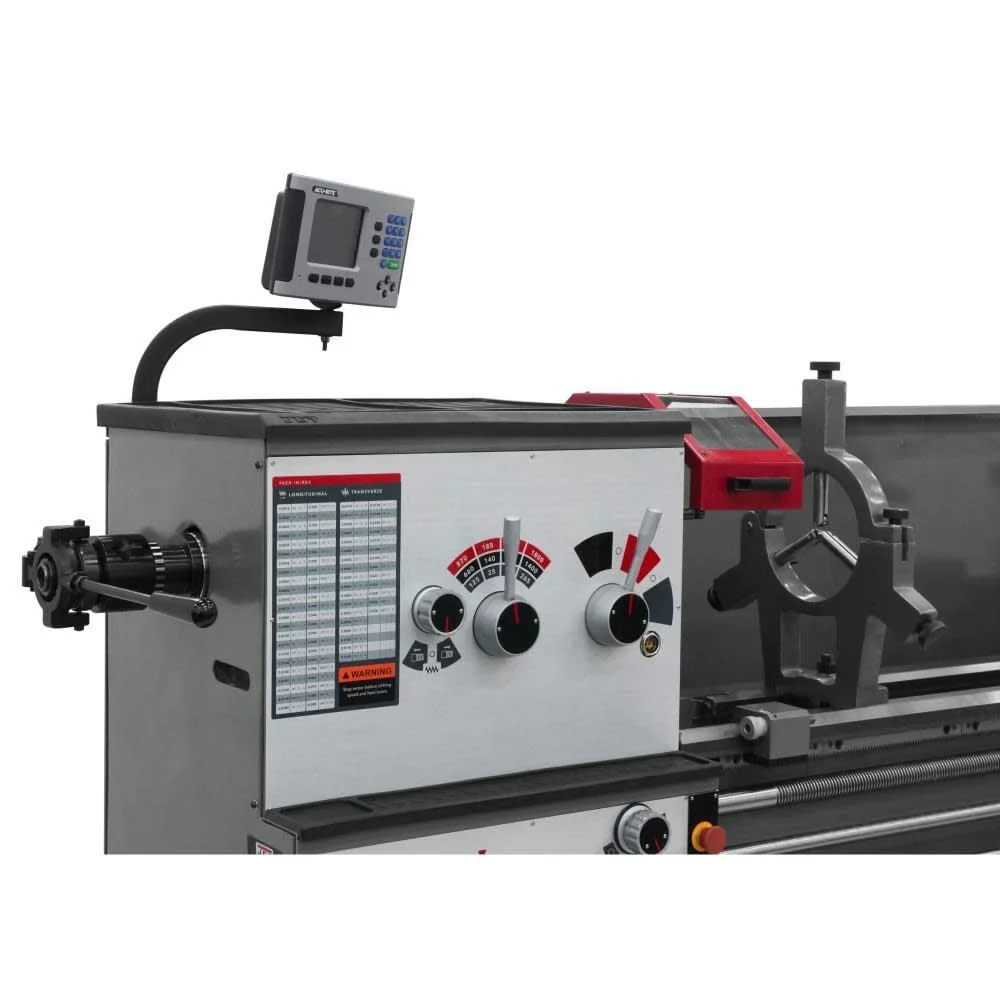 JET 321493 Lathe with 2-Axis ACU-RITE Digital Readout 200S Collet Closer and Taper Attachment Installed