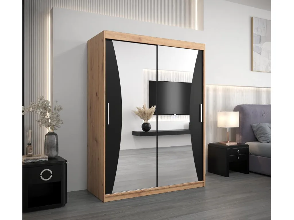 ARMARIO Patriciabaezcasa DE PUERTAS CORREDERAS 200/150/62 2 puertas (artisan/negro)