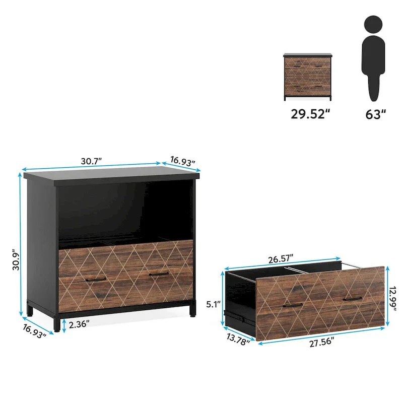 2-Drawer Lateral File Cabinet for Office Organization