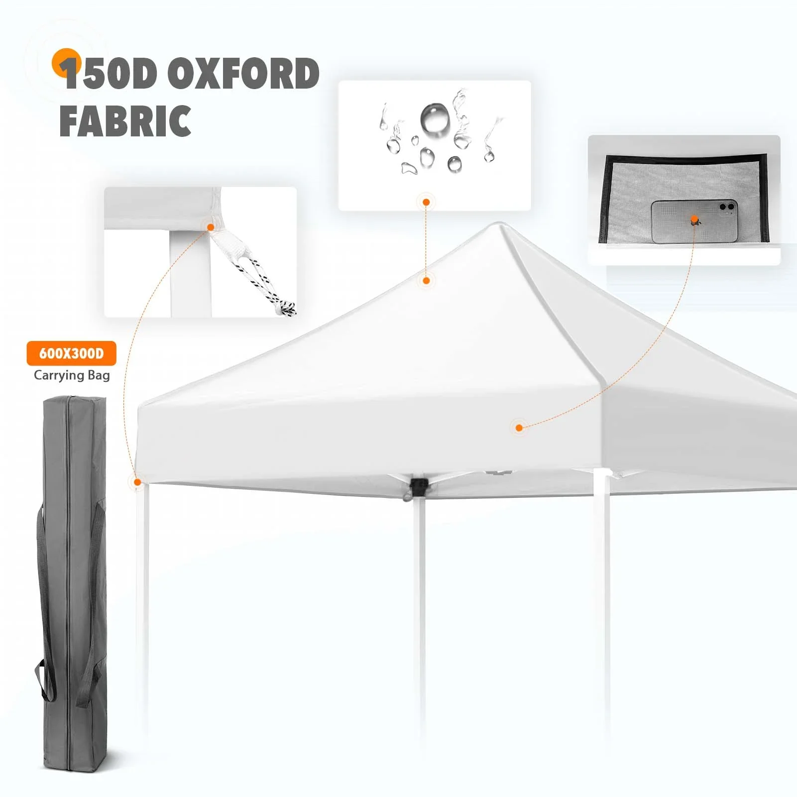 EAGLE PEAK 5x5 Pop up Canopy Tent Instant Outdoor Canopy Easy Set - up Straight Leg Folding Shelter（blue）