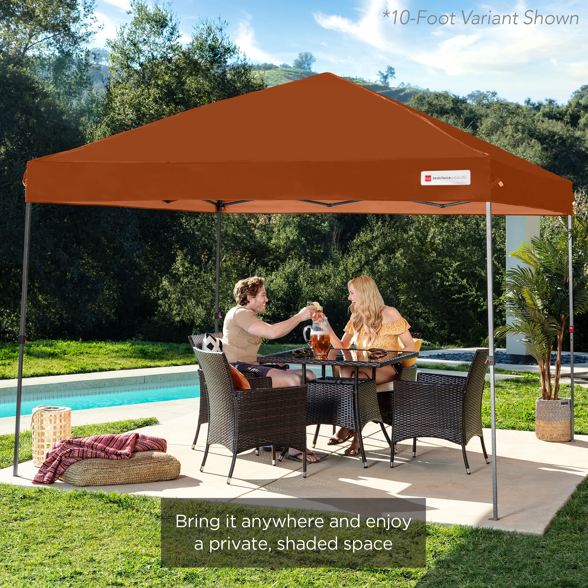 Best Choice Products 12x12ft Easy Setup Pop Up Canopy w/ 1-Button Setup, Wheeled Case, 4 Weight Bags - Navy Blue - Image 107