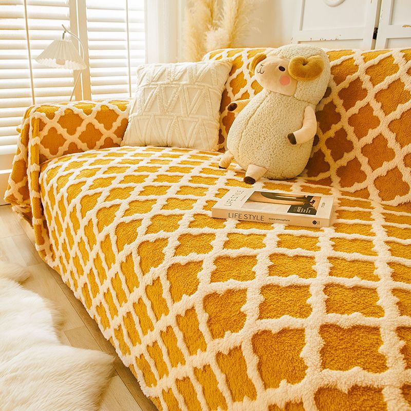 Modern Non-slip Sofa Cover Colorblock Anti-scratch Home Protective Couch Cover