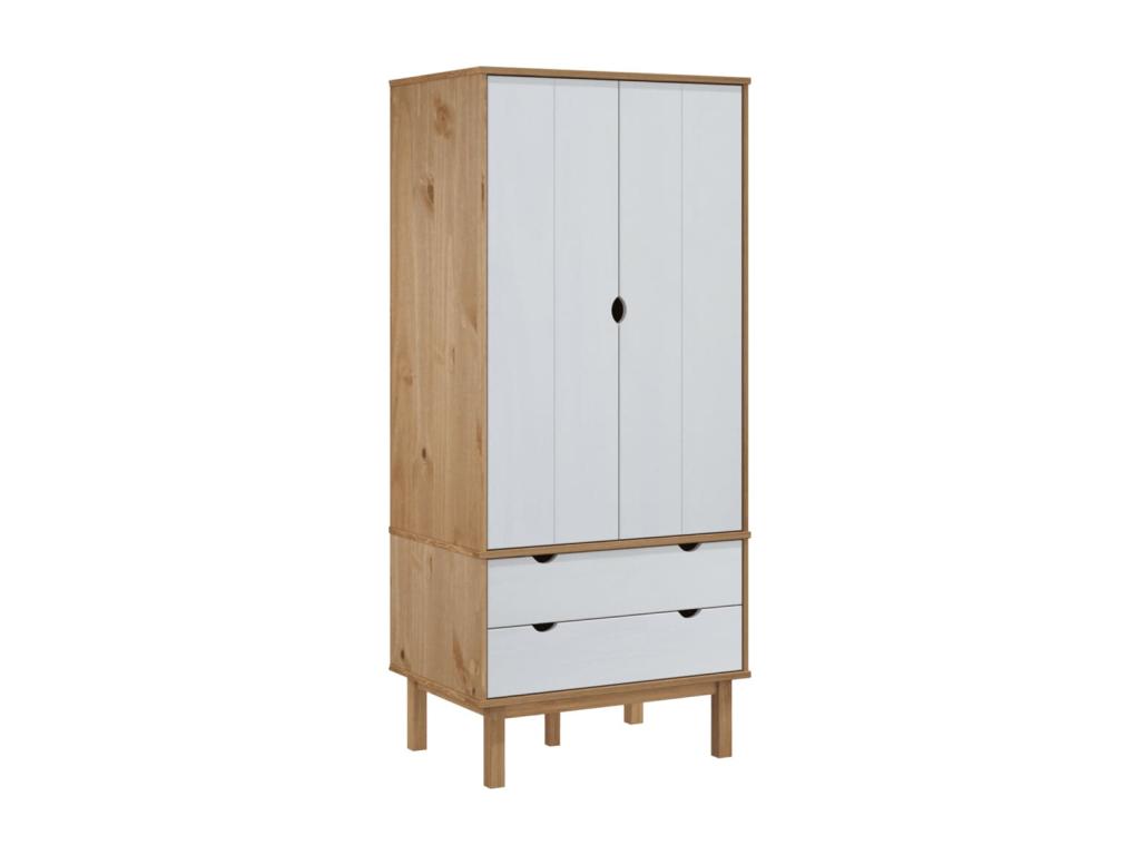 OTTA Armario Marrón y Laocacasas 76,5x53x172 cm Madera maciza de pino
