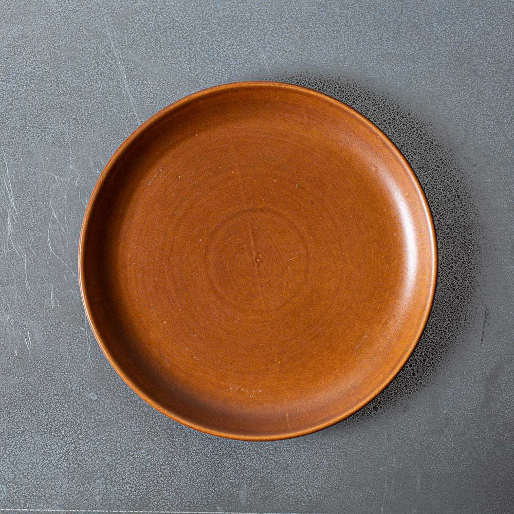 Assiette plate en grès fin - Cannelle