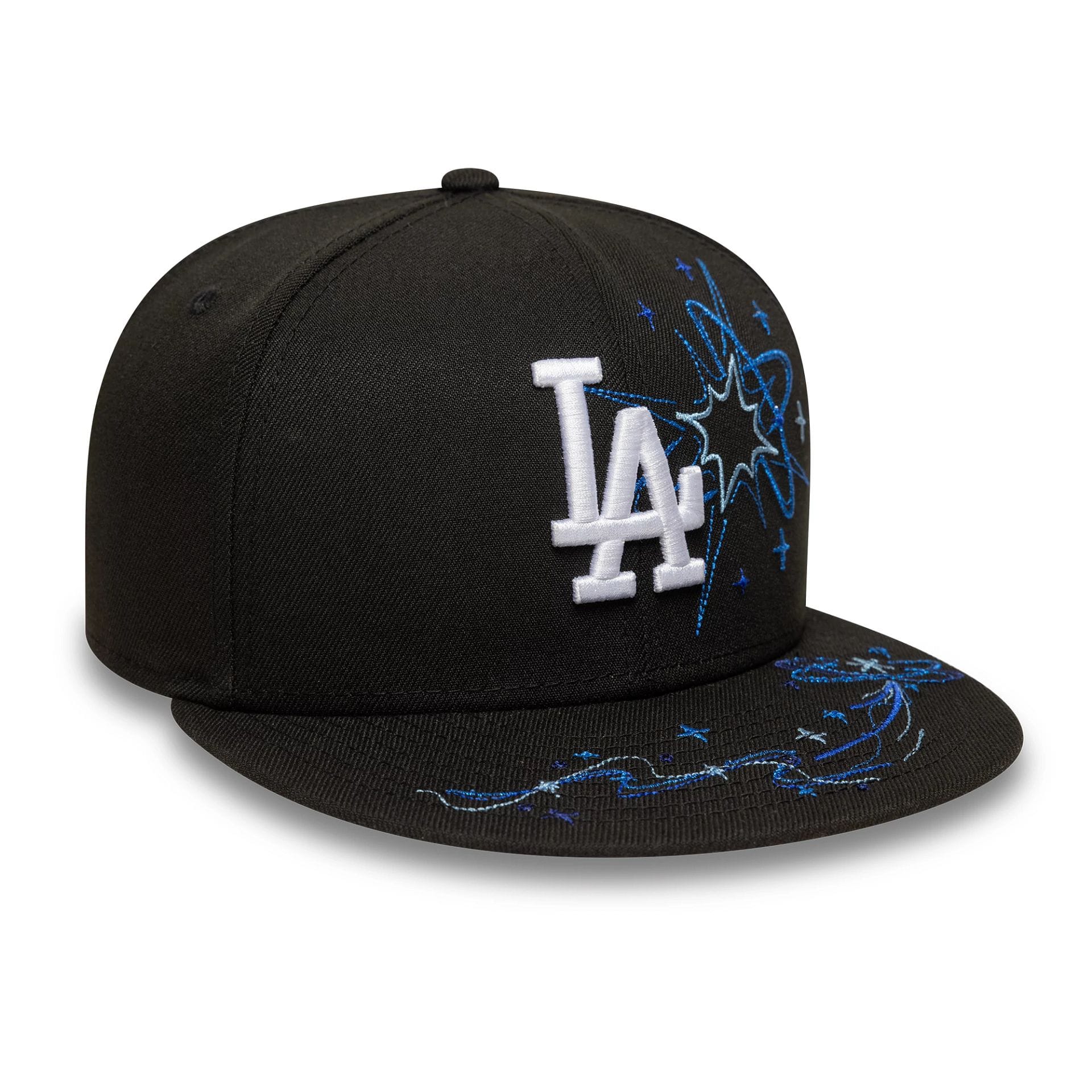 New Era Los Angeles Dodgers Core Black 59FIFTY Fitted Hat - Orbital Astro Design - Byluuna Headwear