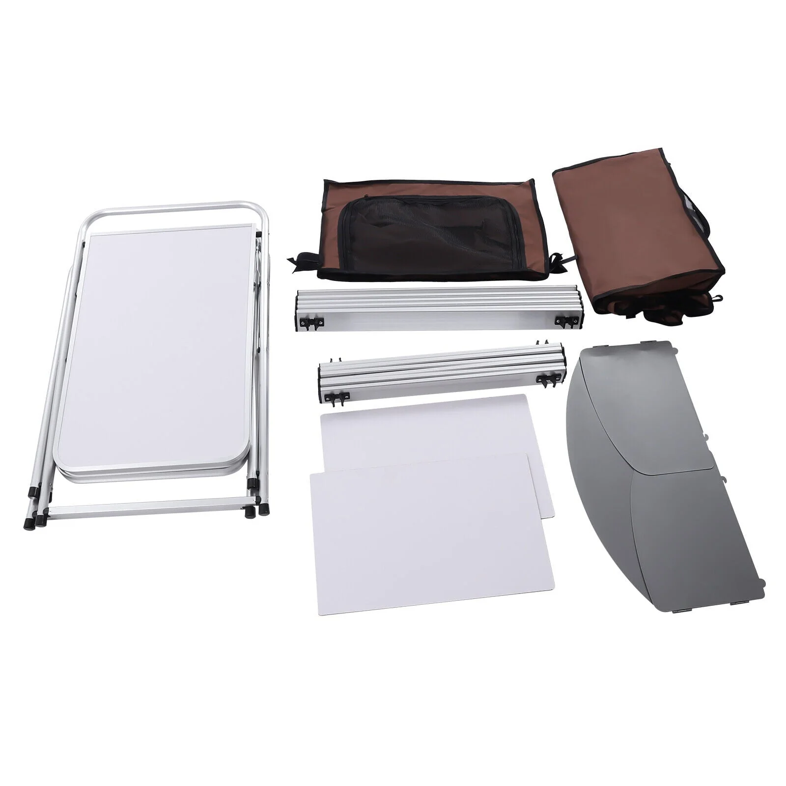 Camping Table with Storage Organizer and Windscreen Portable Outdoor Cooking Table Foldable Camp Table Camping Kitchen Station with 2 Side Tables for BBQ Grill Picnics - Image 6