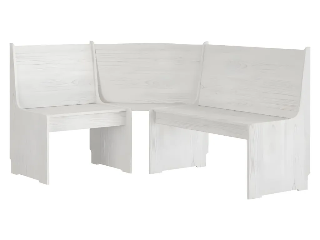 Banco de esquina madera maciza pino blanco Nidovia 151 cm lag1736541