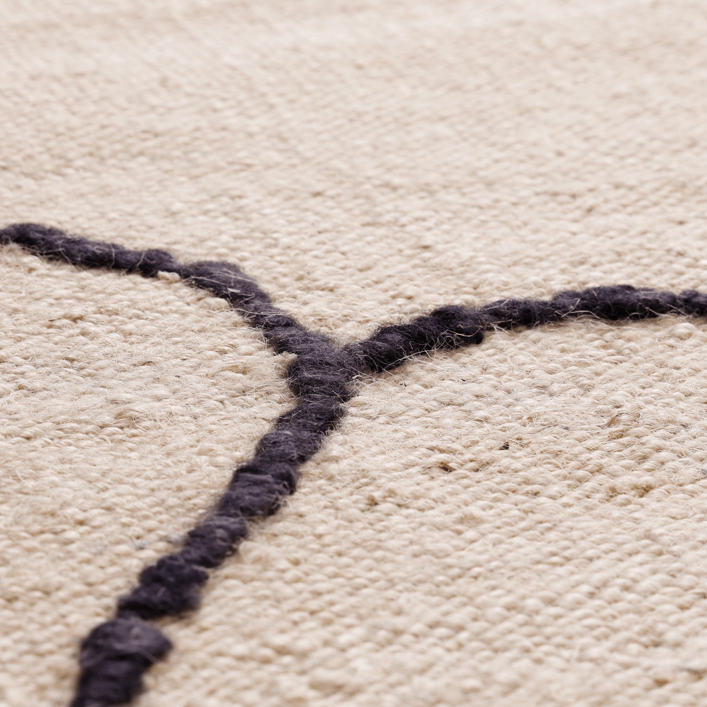 Ferm Living Gesso Jute Vloerkleed 200 x 140 cm - Off-White / Dark fig