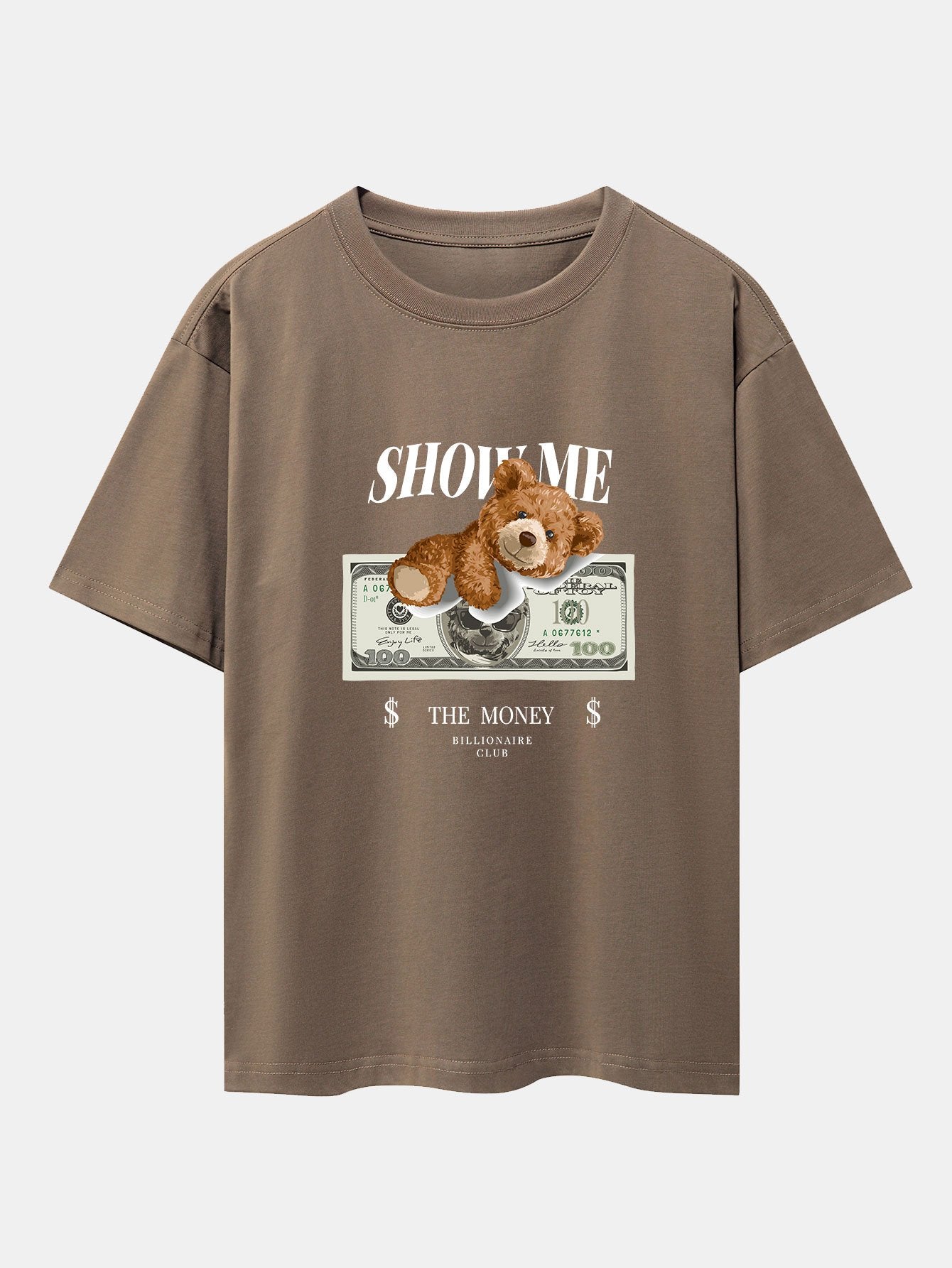 Money Bear Print Heavy Weight Oversize T-Shirt