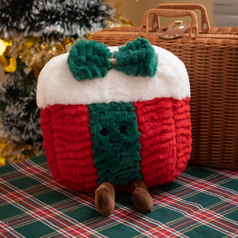 Christmas Shaped Plush Stuffed Pillow Snowman Tree Candy Cane Decorative Throw Cushion Kids Holiday Xmas Gift