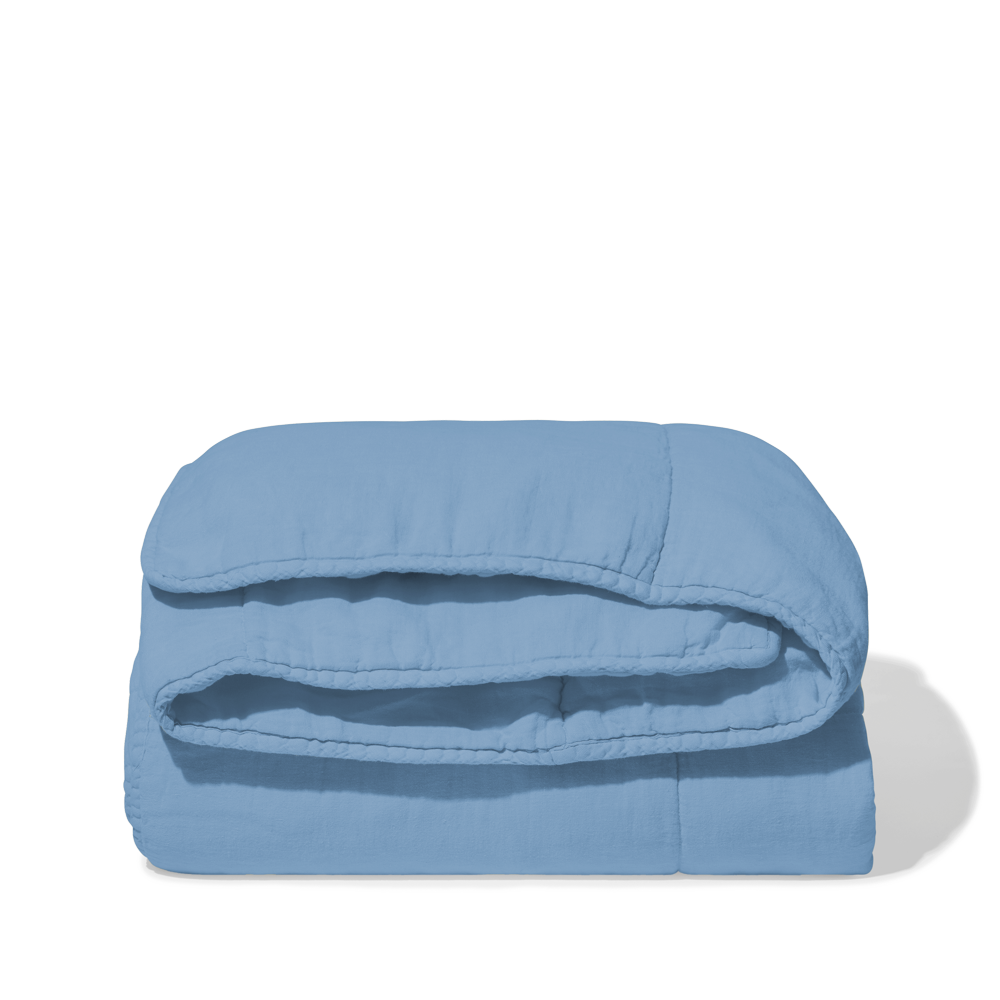 Édredon en 100% lin lavé - Bleu Primaire