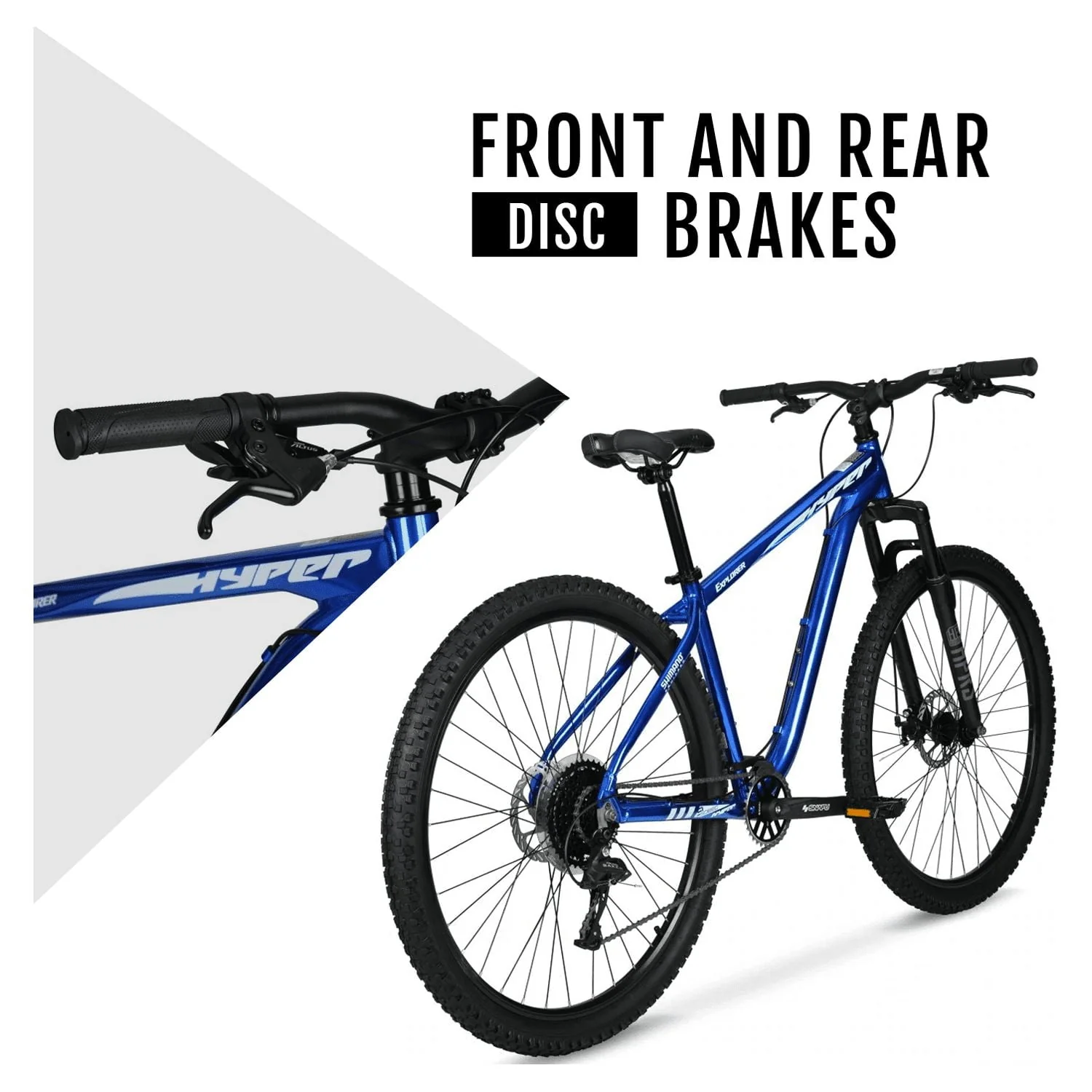 Hyper Bicycle Men's 29" Explorer Mountain Bike, Hard Tail, Blue - Image 4