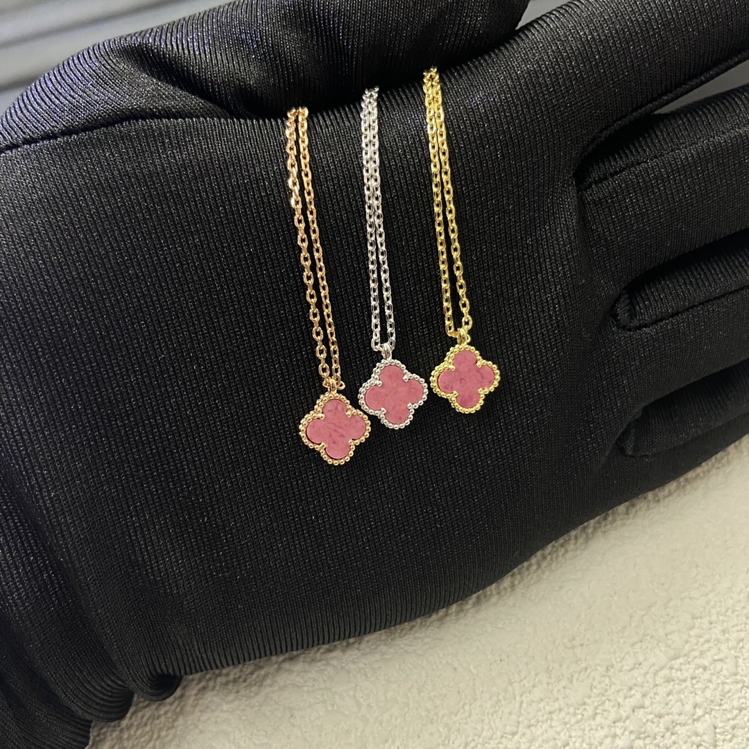 VCA Pink Sweet Alhambra Pendant Necklace, 1 Motif - Original Replica Club