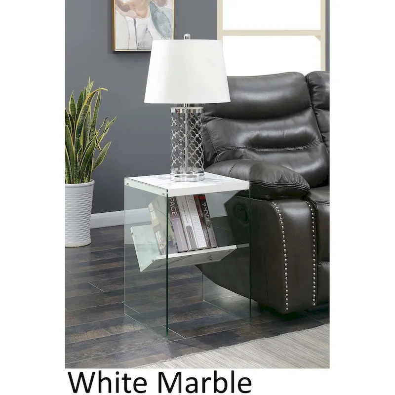 SoHo Glass End Table with Shelf by Convenience Concepts