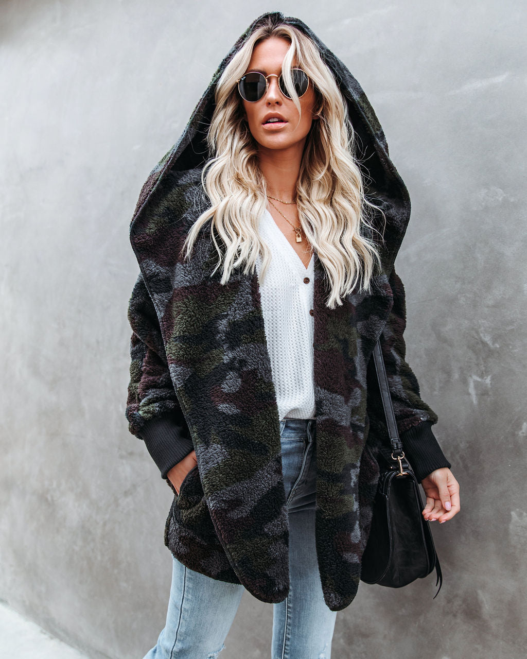 The Coziest Yet Pocketed Cardigan - Camo - Se7enfashion