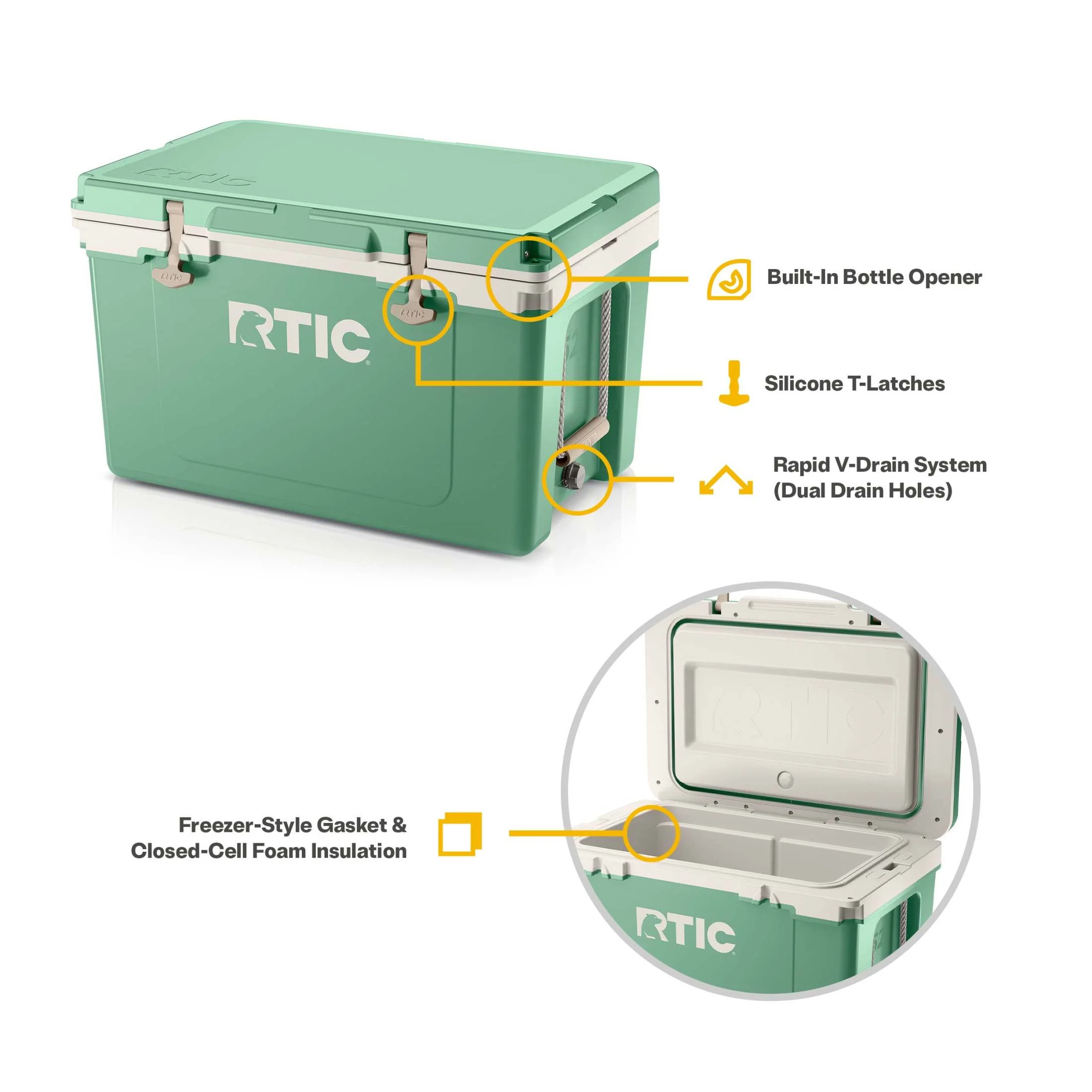 RTIC 52 QT Ultra-Light Hard-Sided Ice Chest Cooler, Fits 76 Cans, Trailblazer - Image 30