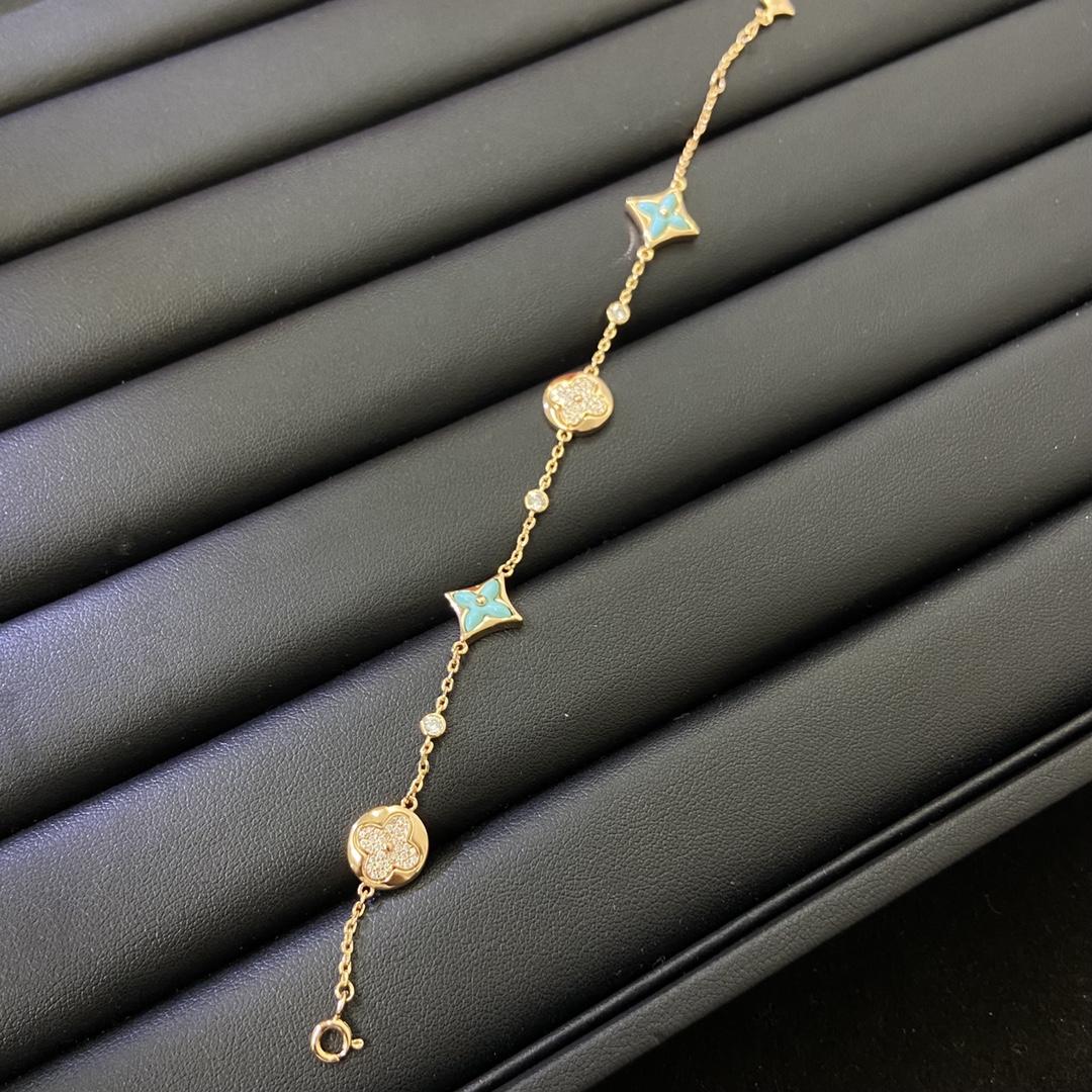 Louis Vuitton Diamond Sun Blue Amazonite Star Bracelet - Original Replica Club