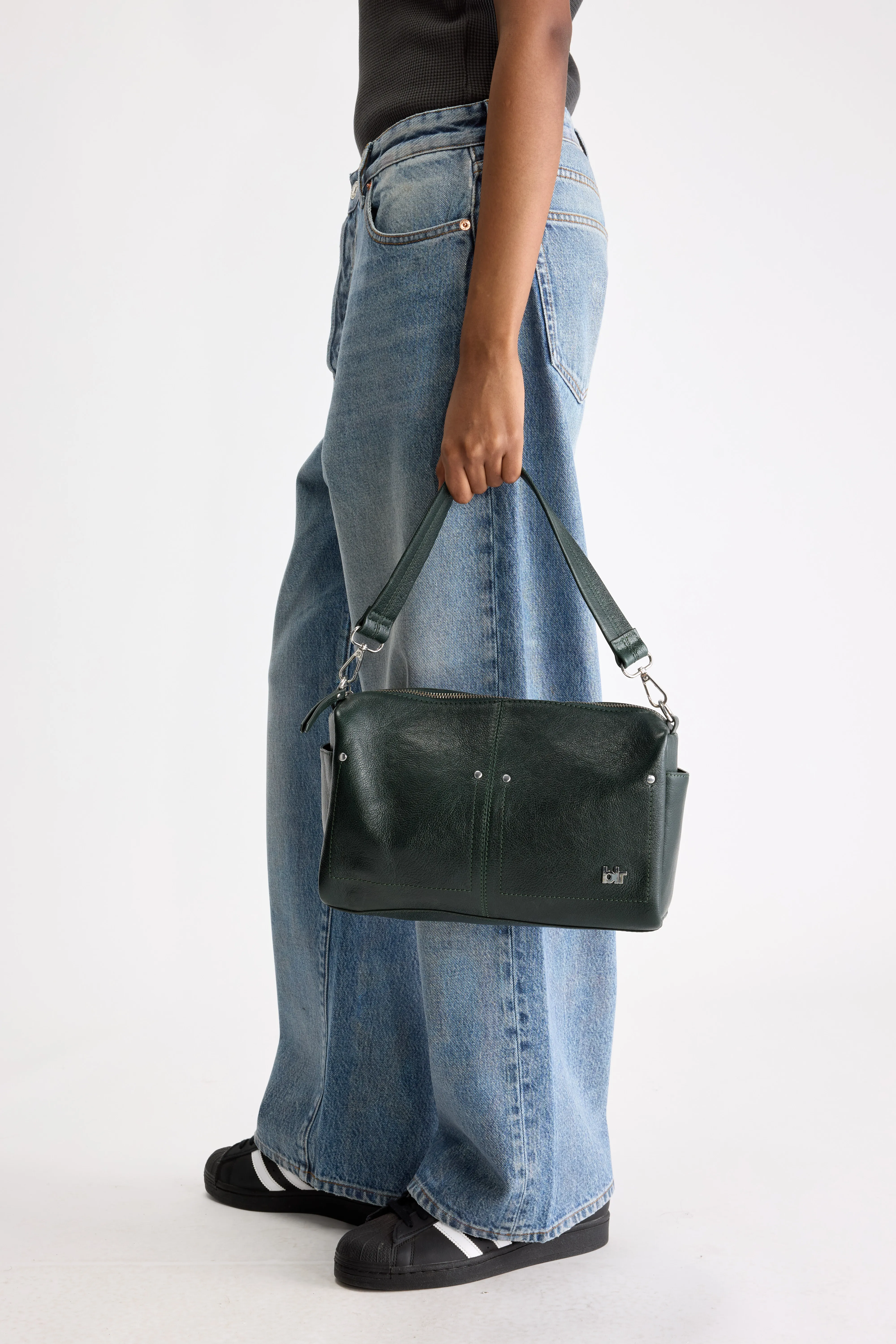 Bellerose Duol leather handbag (261 / W / BOTTLE)