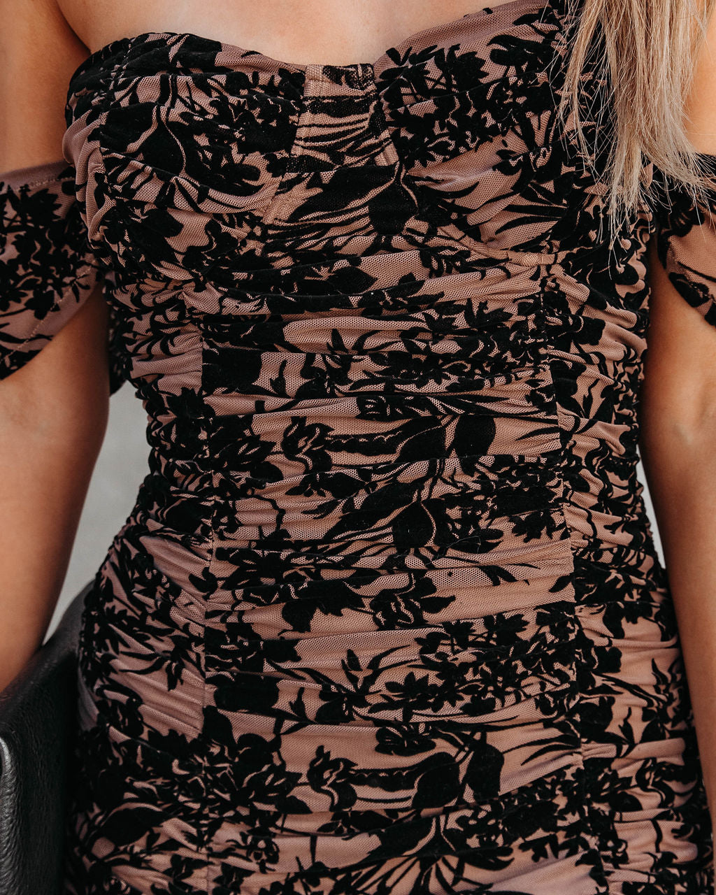 Love Somebody Floral Off The Shoulder Ruched Midi Dress - Se7enfashion