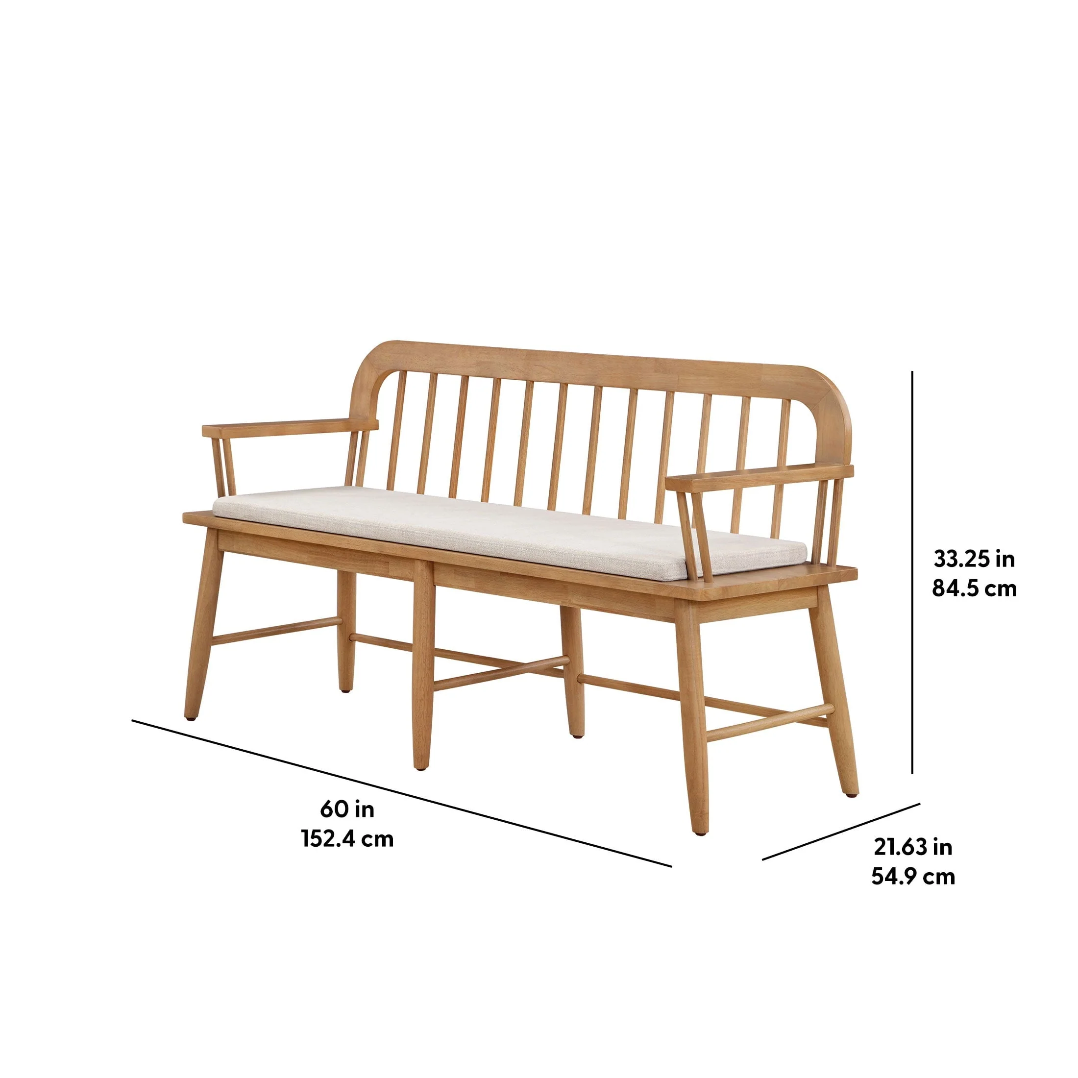 Better Homes & Gardens Windemere Solid Wood Bench, Natural Oak finish, by Dave & Jenny Marrs - Image 3