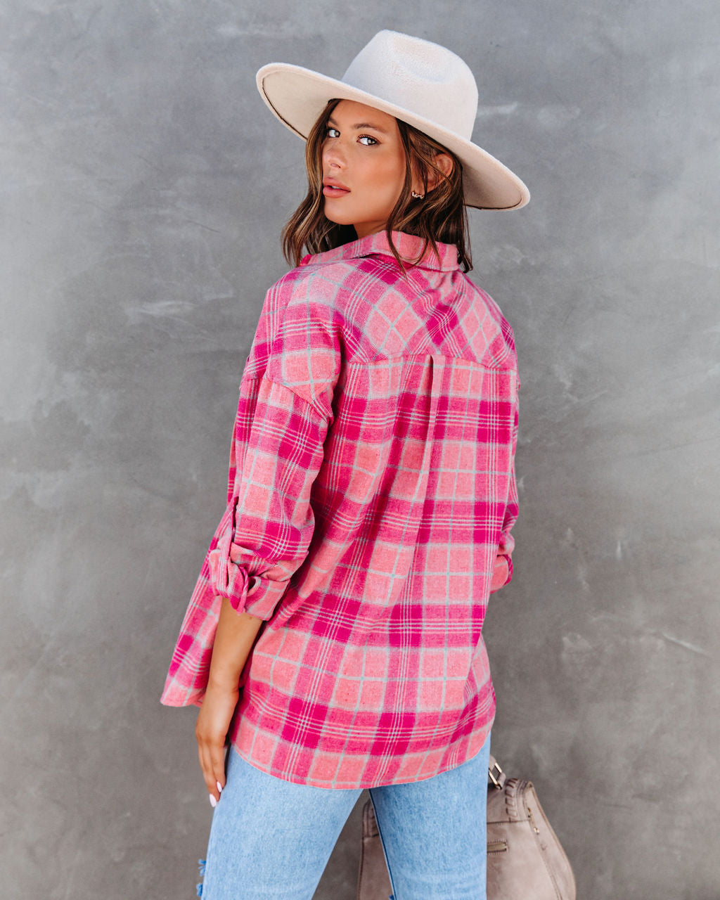 Mildred Plaid Button Down Top - Se7enfashion
