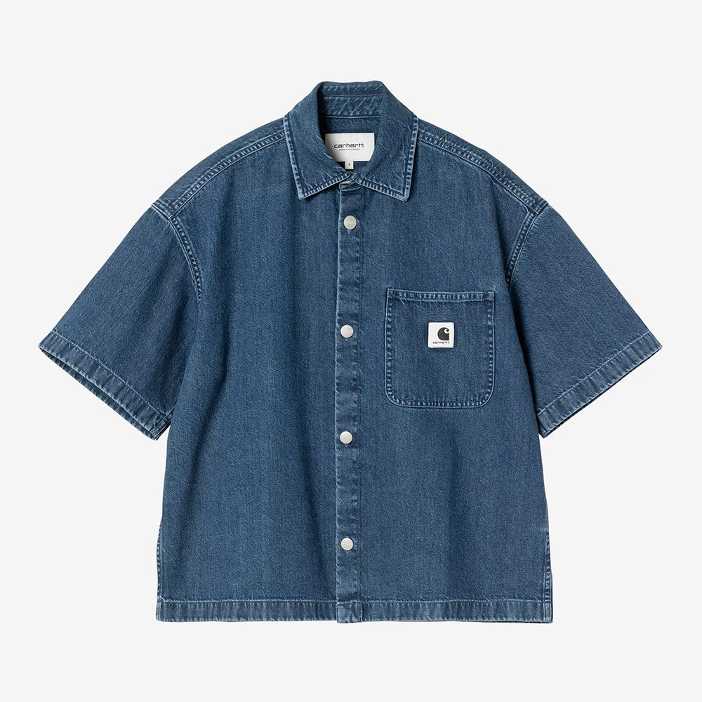Carhartt WIP - Chemise W SS Lovilia - Bleu Stone Washed