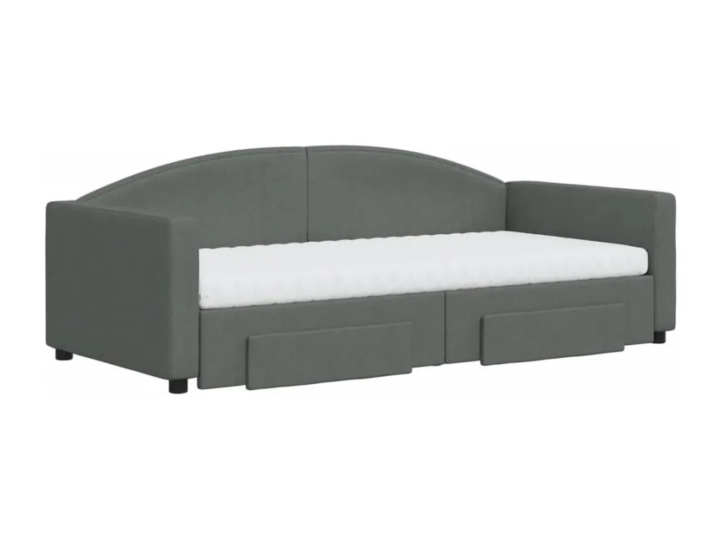 Sofá cama Decopractico con cajones tela gris oscuro 90x190 cm EAXU58383