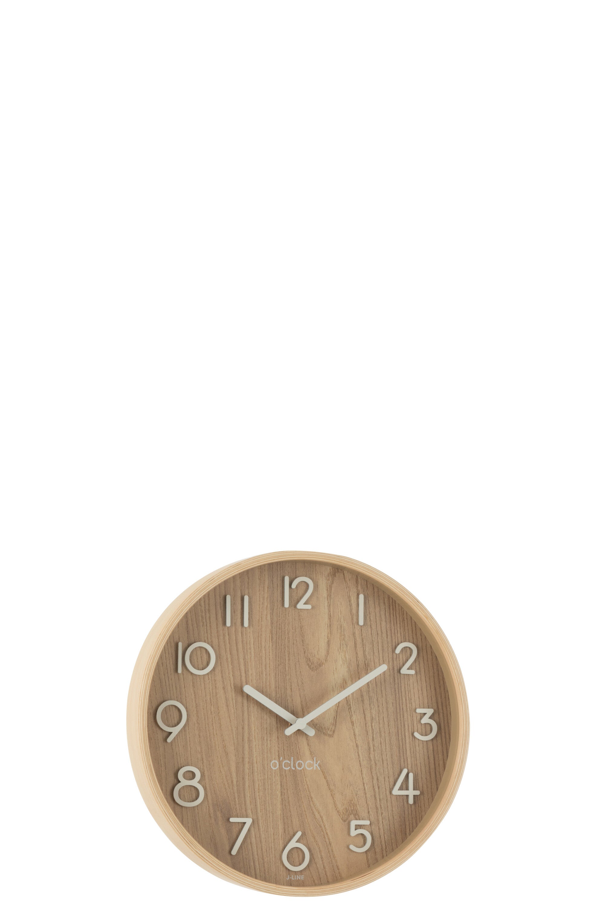 J-Line klok - multiplex hout - licht naturel - small - Ø 30