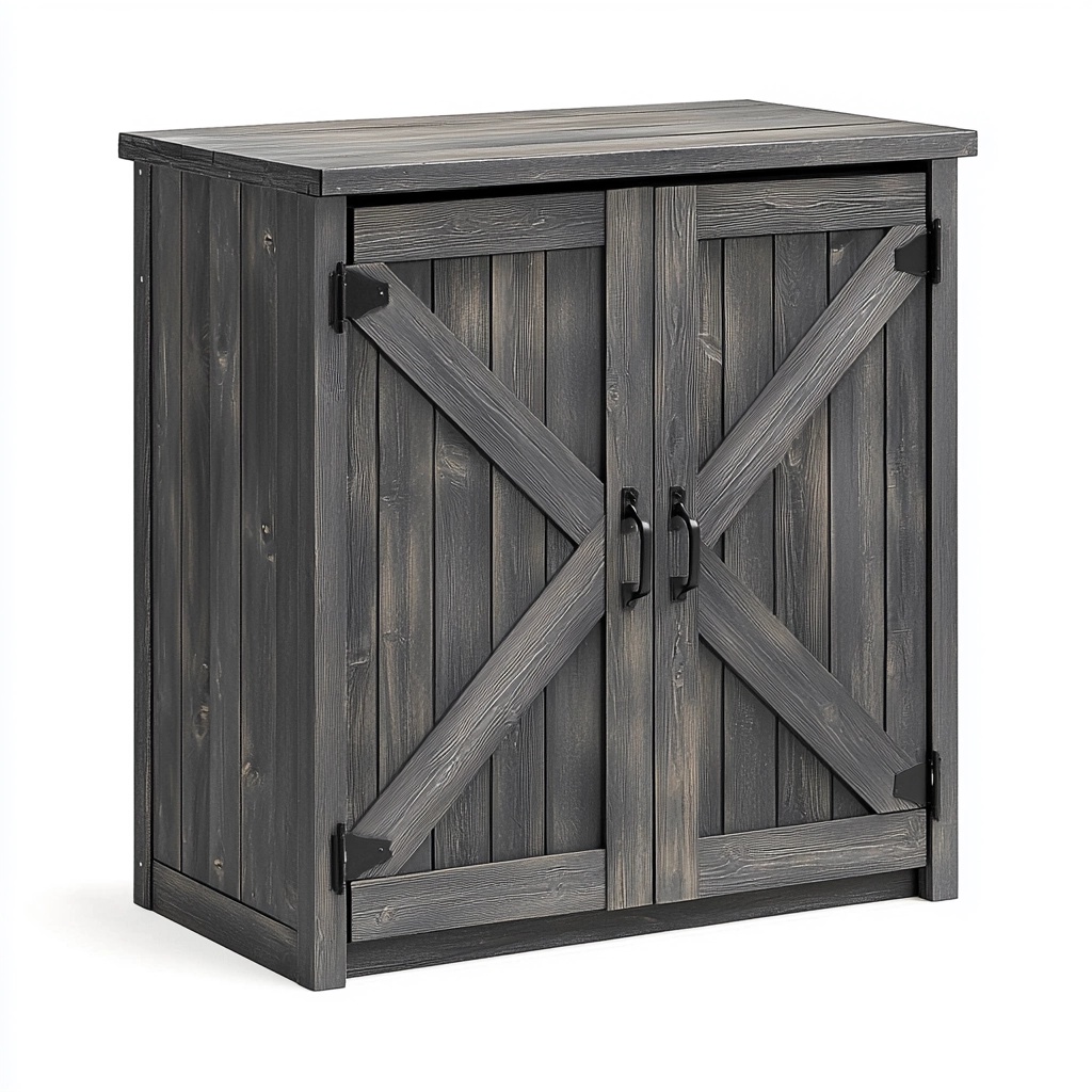 Almacenamiento exterior jardín 83x40x92 cm madera gris protección humedad armario MI4654661