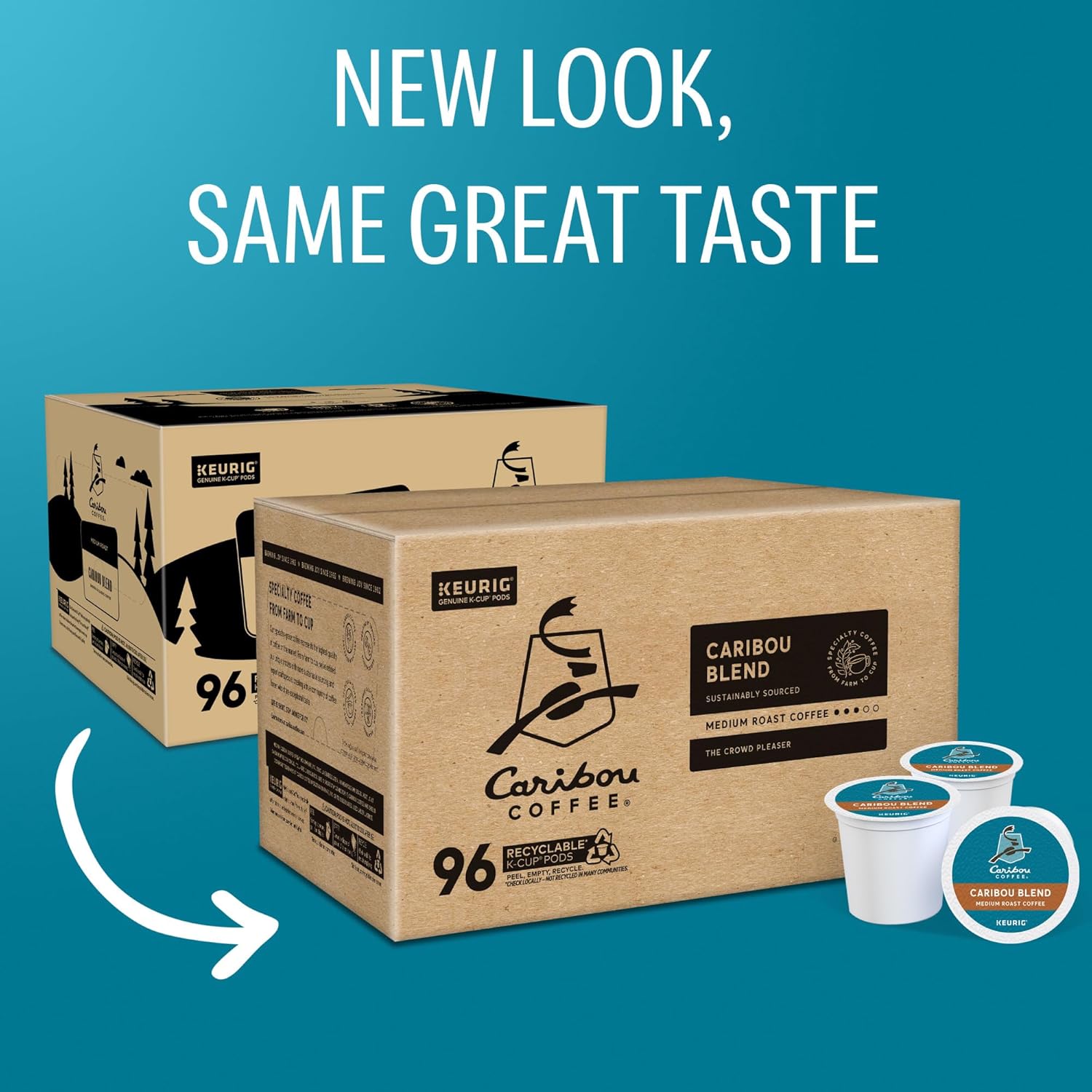 Caribou Coffee Caribou Blend Keurig Single-Serve K-Cup Pod. Medium Roast Coffee. 96 Count