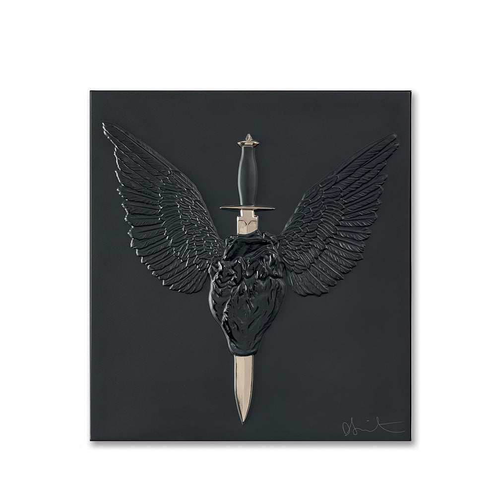 ETERNAL PRAYER DAMIEN HIRST & LALIQUE 2017 - CRISTAL NOIR, TAMPONNÉ PLATINE