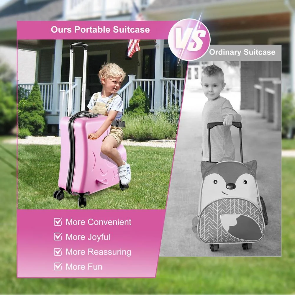 VAHIGCY Kids Luggage, Kids Ride-on Luggage with Spinner Wheels Suitcase, Kid's Ride-On Suitcase Help Your Child Relax, Carry On Trolley Luggage with Password Lock, 20" - Image 16